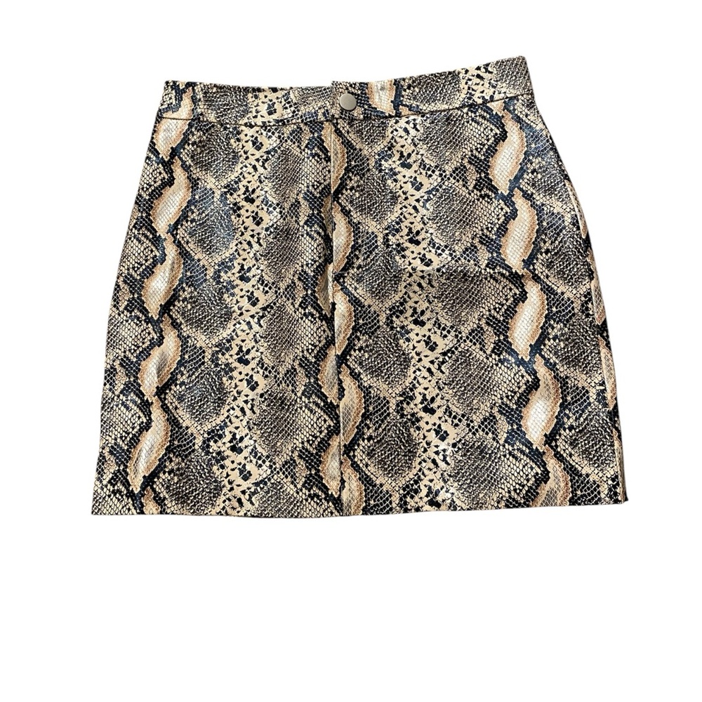 Elegant Snake Print Mini Skirt